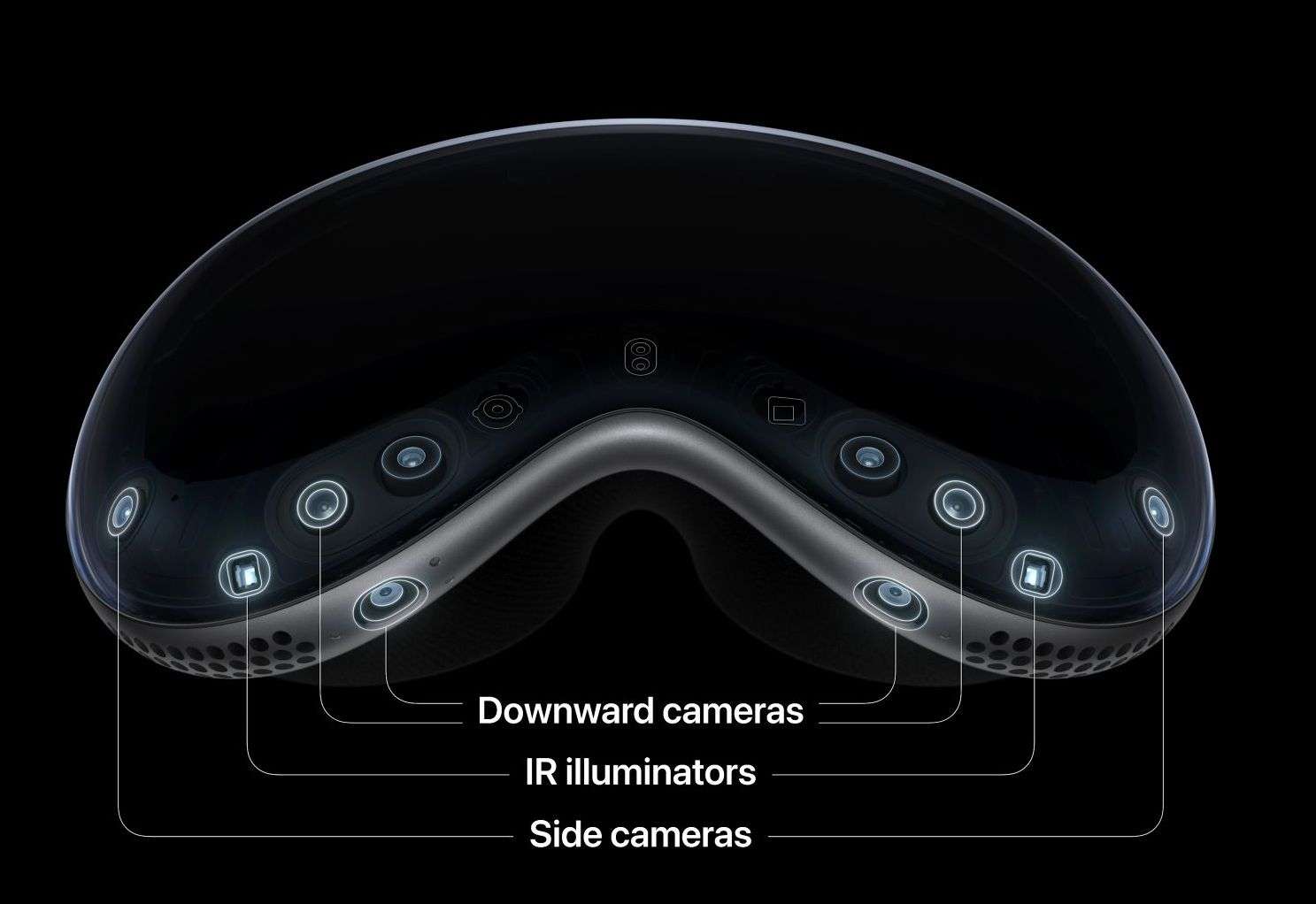 Close-up of Infrared sensors used in Apple Vision Pro for groundbreaking eye-tracking technology