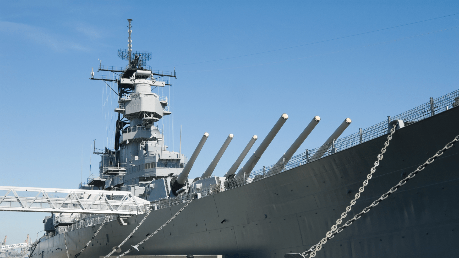Military Battleship in Dock, US Navy WW2