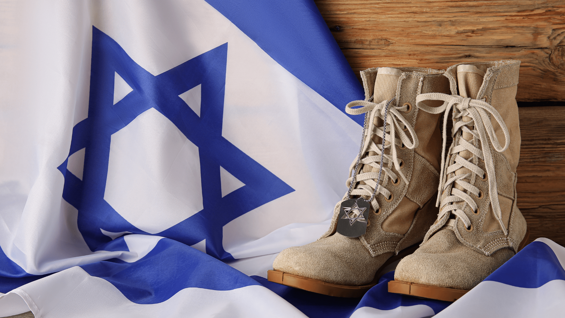 israel military flag and boots
