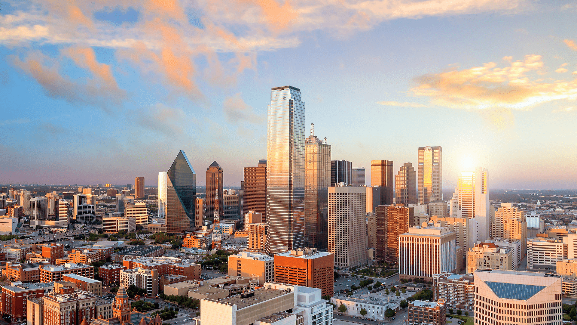 Texas city aerial view