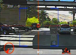 m1-d PTZ CCTV camera mounted on vehicle with reticle