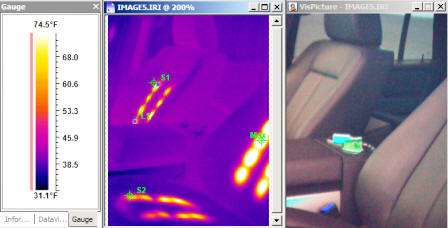 thermal scan of a car seat
