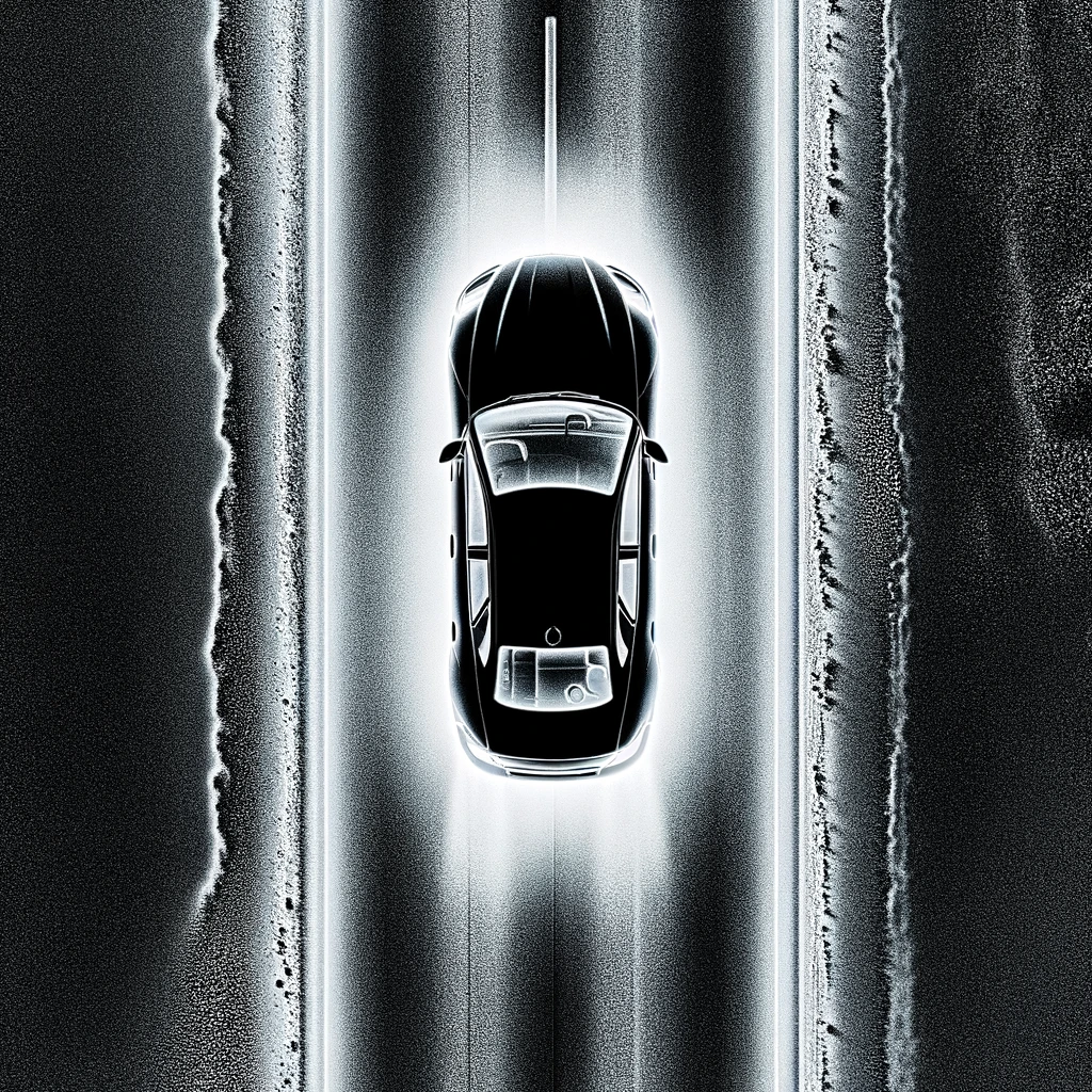 aerial thermal image of a car