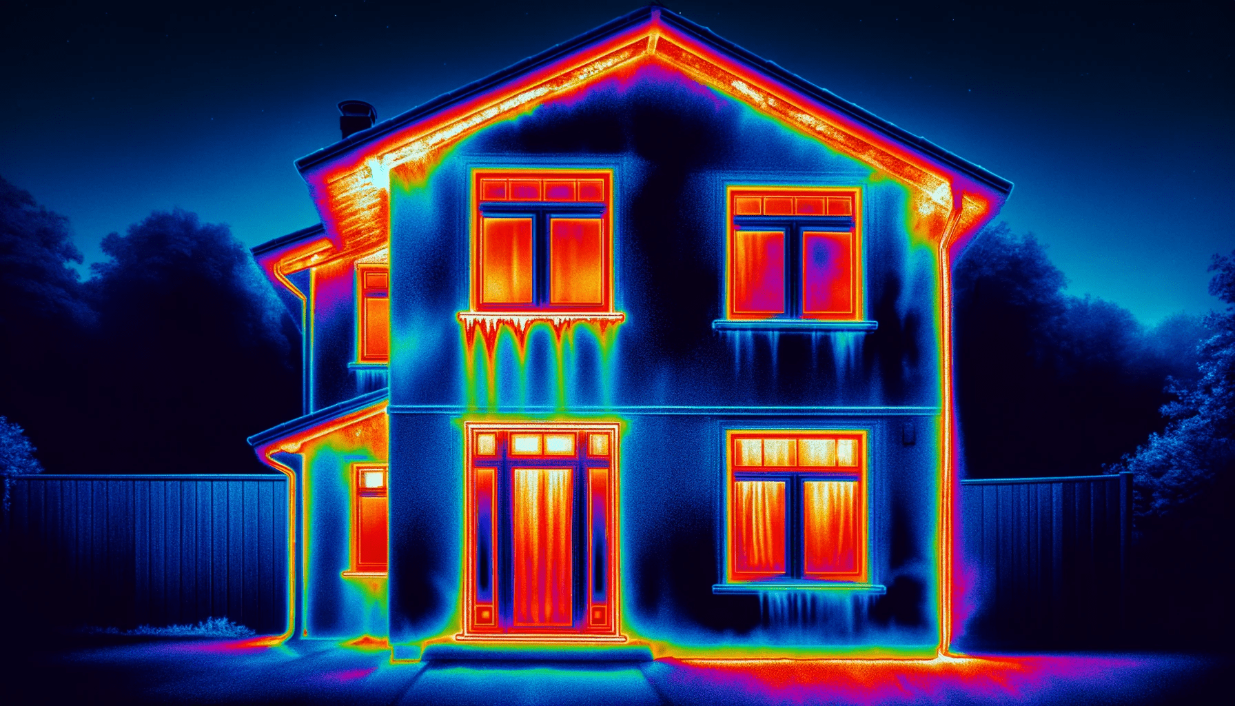 thermal image home inspection of a house